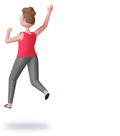 A happy client high-fiving our design team member