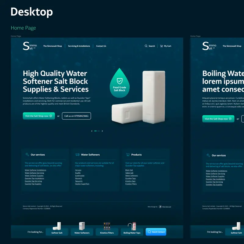 SimmoSalt Website Design